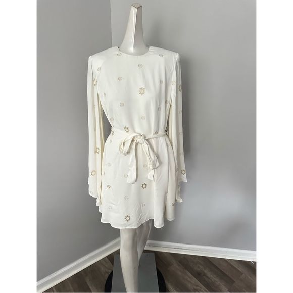 Stella McCartney Metallic Long-Sleeve Minidress US 2 $1850 - Picture 5 of 12